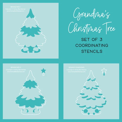Honey Bee Stamps - Make It Merry Collection - Stencils - Grandma's Christmas Tree