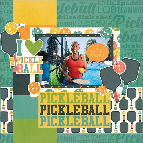 Simple Stories - Pickleball Collection - 12 x 12 Double Sided Paper - It's A Big Dill! 4 Simple Stories - Pickleball Collection - 12 x 12 Double Sided Paper - It's A Big Dill!