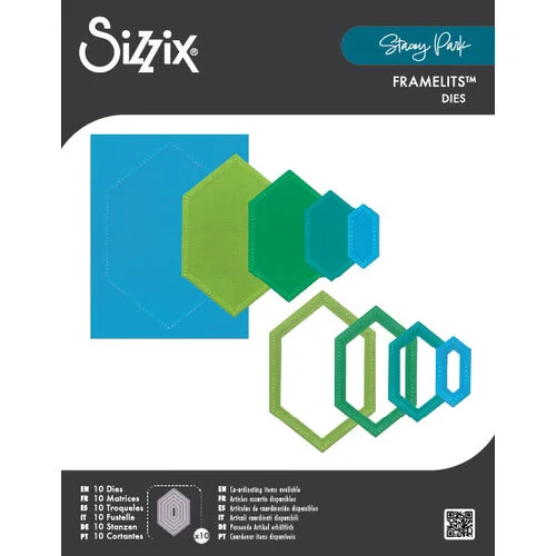 Sizzix - Stacey Park - Framelits Dies - Reversed Belinda Stitched Hexagons