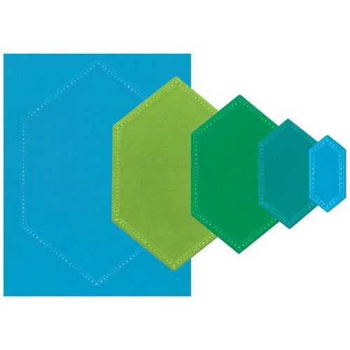 Sizzix - Stacey Park - Framelits Dies - Reversed Belinda Stitched Hexagons