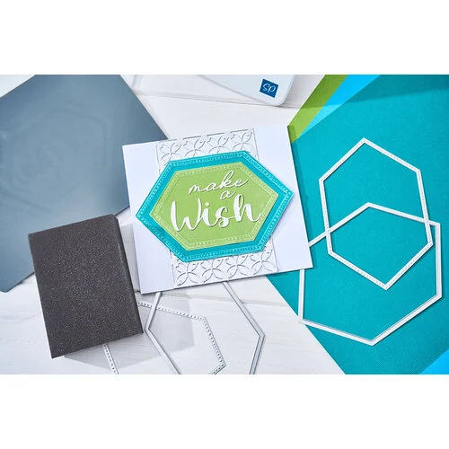 Sizzix - Stacey Park - Framelits Dies - Reversed Belinda Stitched Hexagons