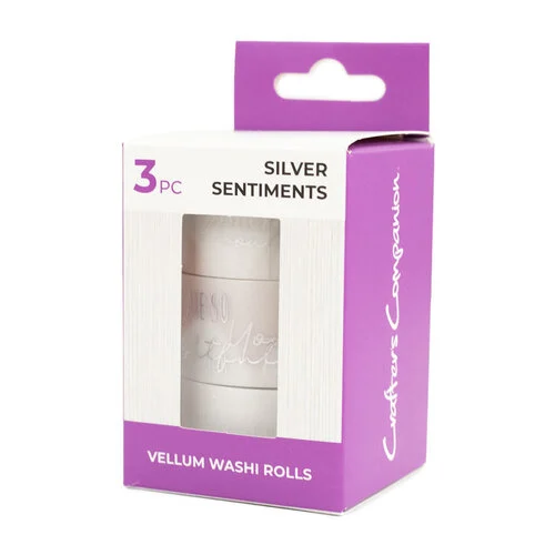 Crafter's Companion - Vellum Washi Tape - Silver Sentiments