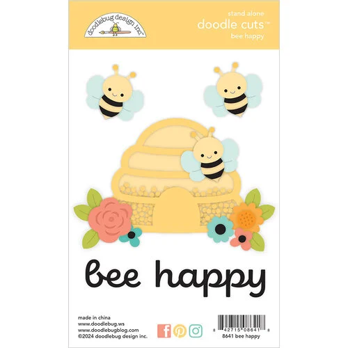 Doodlebug Design - Farmhouse Collection - Doodle Cuts - Metal Dies - Bee Happy