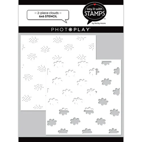 PhotoPlay - Say It With Stamps Collection - 6 x 6 Stencils - Clouds