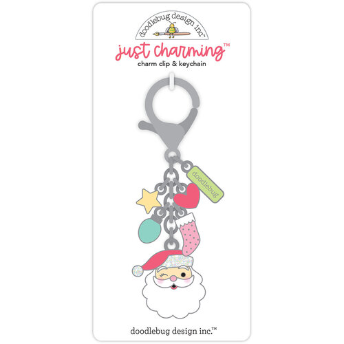 Doodlebug Design - Tinsel Time Collection - Just Charming Clip And Keychain - Jolly St. Nick 1 Doodlebug Design - Tinsel Time Collection - Just Charming Clip And Keychain - Jolly St. Nick