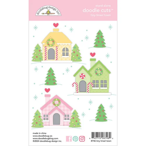 Doodlebug Design - Tinsel Time Collection - Doodle Cuts - Metal Dies - Tiny Tinsel Town 1 Doodlebug Design - Tinsel Time Collection - Doodle Cuts - Metal Dies - Tiny Tinsel Town