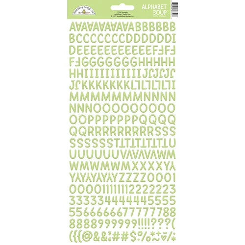 Doodlebug Design - Monochromatic Collection - Puffy Stickers - Alphabet Soup - Limeade 1 Doodlebug Design - Monochromatic Collection - Puffy Stickers - Alphabet Soup - Limeade