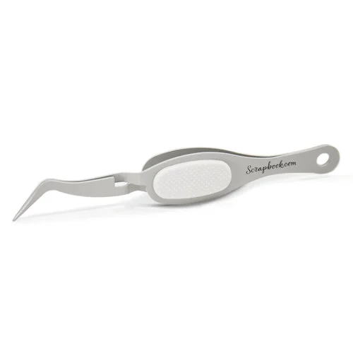 Scrapbook.com - Fine-Tip - Ergonomic Reverse Grip - Craft Tweezers - Gray