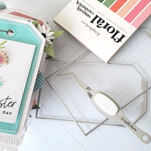 Scrapbook.com - Fine-Tip - Ergonomic Reverse Grip - Craft Tweezers - Gray