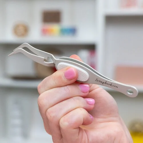 Scrapbook.com - Fine-Tip - Ergonomic Reverse Grip - Craft Tweezers - Gray