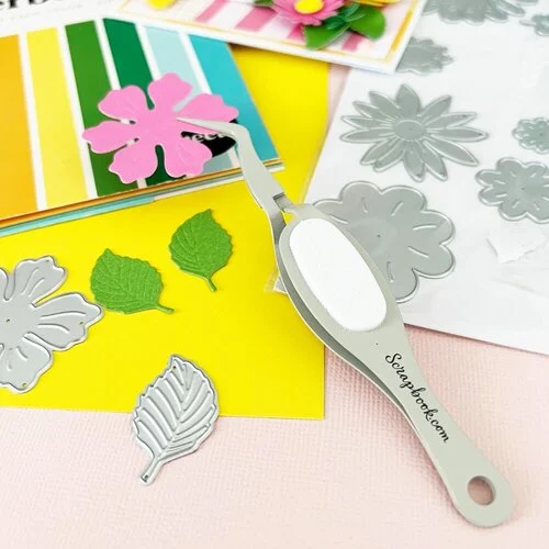 Scrapbook.com - Fine-Tip - Ergonomic Reverse Grip - Craft Tweezers - Gray