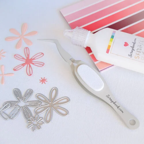 Scrapbook.com - Fine-Tip - Ergonomic Reverse Grip - Craft Tweezers - Gray