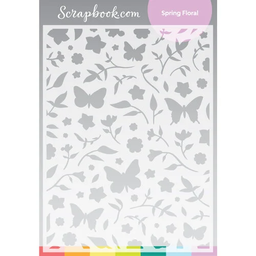 Scrapbook.com - Stencils - Spring Floral - 6x8