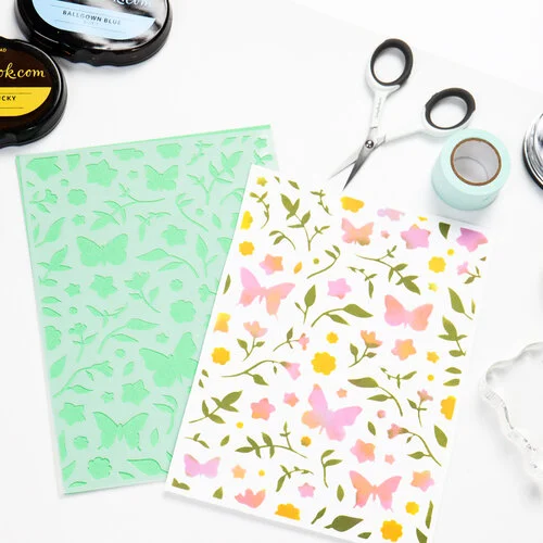 Scrapbook.com - Stencils - Spring Floral - 6x8