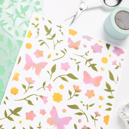 Scrapbook.com - Stencils - Spring Floral - 6x8