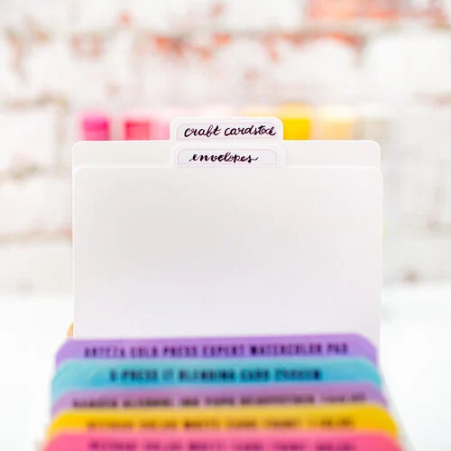 Scrapbook.com - Tabbed Dividers with Labels - White - 14 Piece Set