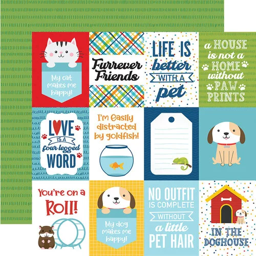 Echo Park - Pets Collection - 12 x 12 Double Sided Paper - 3 x 4 Journaling Cards 1 Echo Park - Pets Collection - 12 x 12 Double Sided Paper - 3 x 4 Journaling Cards
