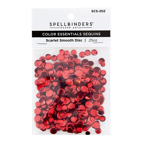 Spellbinders - Card Shoppe Essentials Collection - Color Essentials Sequins - Scarlet Smooth Discs 1 Spellbinders - Card Shoppe Essentials Collection - Color Essentials Sequins - Scarlet Smooth Discs