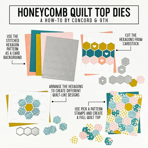 Concord and 9th - Dies - Honeycomb Quilt Top