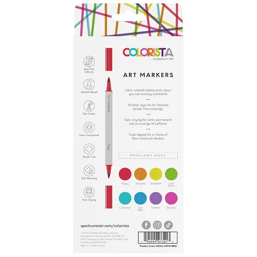 Colorista - Art Markers - Brilliant Hues - 8 Piece Set 3 Colorista - Art Markers - Brilliant Hues - 8 Piece Set