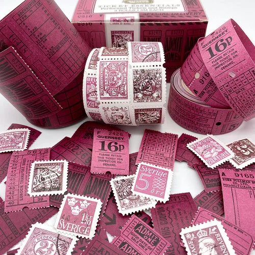 49 and Market - Vintage Bits Collection - Ticket Essentials - Plum