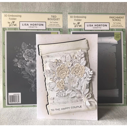 Lisa Horton Crafts - 3D Embossing Folder with Coordinating Dies - Parchment Scroll 2 Lisa Horton Crafts - 3D Embossing Folder with Coordinating Dies - Parchment Scroll