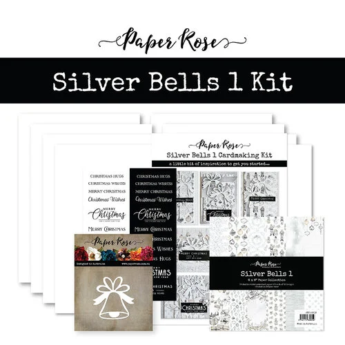 Paper Rose - Christmas - Cardmaking Kit - Silver Bells 1 1 Paper Rose - Christmas - Cardmaking Kit - Silver Bells 1