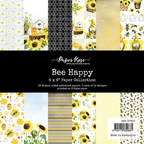 Paper Rose - 6 x 6 Collection Pack - Bee Happy 1 Paper Rose - 6 x 6 Collection Pack - Bee Happy