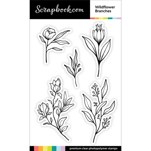 Scrapbook.com - Clear Photopolymer Stamp Set - Wildflower Branches 1 Scrapbook.com - Clear Photopolymer Stamp Set - Wildflower Branches