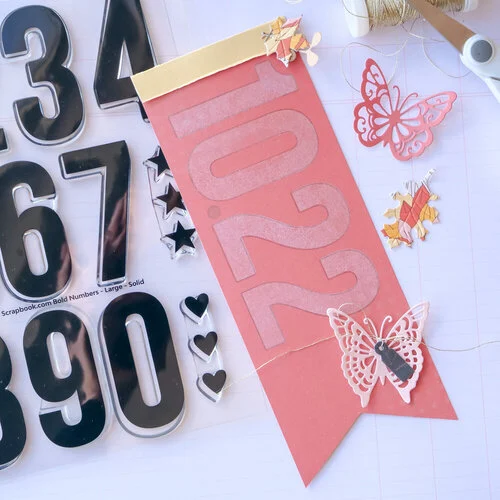 Scrapbook.com - Clear Photopolymer Stamp Set - Bold Numbers - Large - Solid