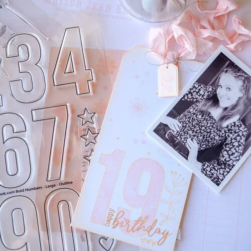 Scrapbook.com - Clear Photopolymer Stamp Set - Bold Numbers - Large - Solid