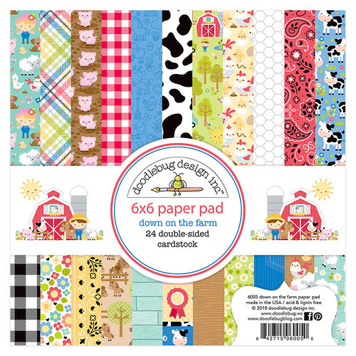 Doodlebug Design - Down on the Farm Collection - 6 x 6 Paper Pad 1 Doodlebug Design - Down on the Farm Collection - 6 x 6 Paper Pad