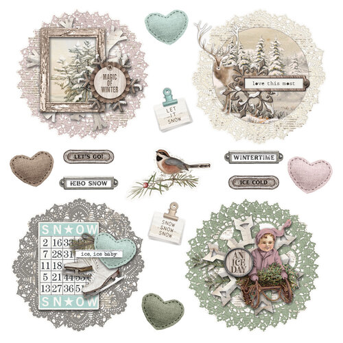 Simple Stories - Simple Vintage Winter Woods Collection - Chipboard Clusters 2 Simple Stories - Simple Vintage Winter Woods Collection - Chipboard Clusters