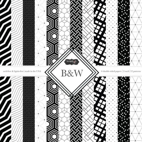 Scrapbook Customs - 6 x 6 Paper Pack - B and W Shapes 1 Scrapbook Customs - 6 x 6 Paper Pack - B and W Shapes