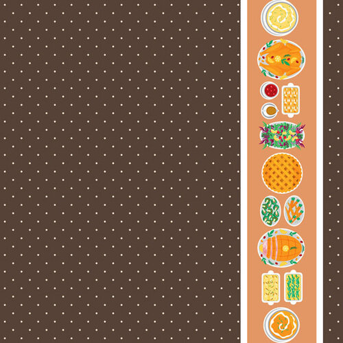 Scrapbook Customs - 12 x 12 Double Sided Paper - Thanksgiving Dinner 2 Scrapbook Customs - 12 x 12 Double Sided Paper - Thanksgiving Dinner