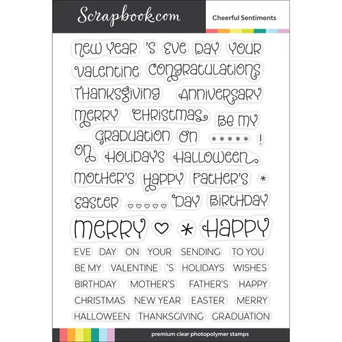Scrapbook.com - Clear Photopolymer Stamp Set - Cheerful Sentiments 1 Scrapbook.com - Clear Photopolymer Stamp Set - Cheerful Sentiments