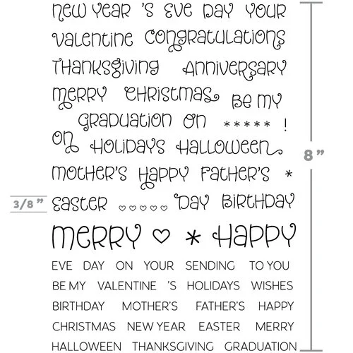 Scrapbook.com - Clear Photopolymer Stamp Set - Cheerful Sentiments 2 Scrapbook.com - Clear Photopolymer Stamp Set - Cheerful Sentiments