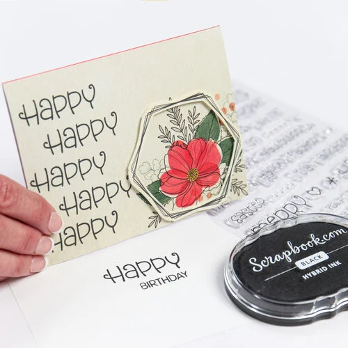 Scrapbook.com - Clear Photopolymer Stamp Set - Cheerful Sentiments 3 Scrapbook.com - Clear Photopolymer Stamp Set - Cheerful Sentiments