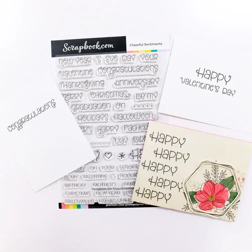 Scrapbook.com - Clear Photopolymer Stamp Set - Cheerful Sentiments 6 Scrapbook.com - Clear Photopolymer Stamp Set - Cheerful Sentiments