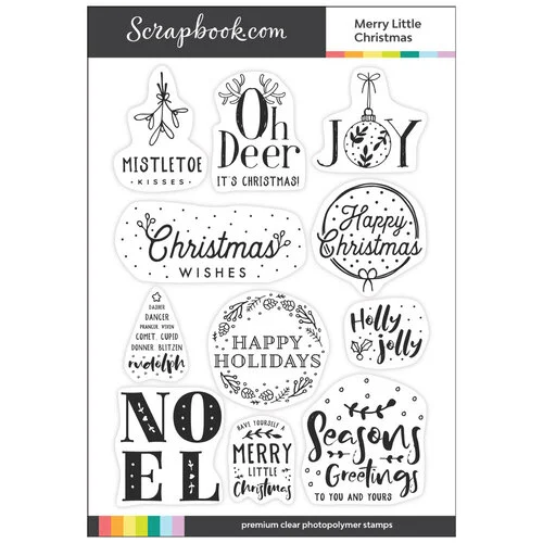 Scrapbook.com - Clear Photopolymer Stamp Set - Merry Little Christmas