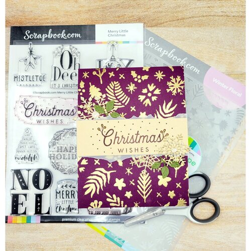Scrapbook.com - Clear Photopolymer Stamp Set - Merry Little Christmas