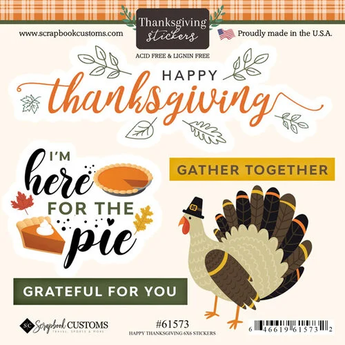 Scrapbook Customs - Cardstock Stickers - Happy Thanksgiving 1 Scrapbook Customs - Cardstock Stickers - Happy Thanksgiving