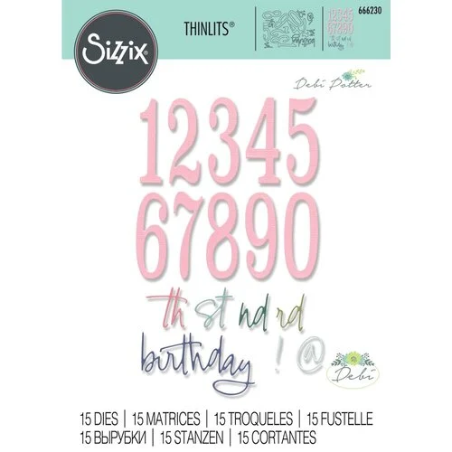 Sizzix - Thinlits Dies - Fabulous Birthday Numbers 1 Sizzix - Thinlits Dies - Fabulous Birthday Numbers
