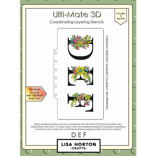 Lisa Horton Crafts - Ulti-Mate 3D Layering Stencils - DEF 1 Lisa Horton Crafts - Ulti-Mate 3D Layering Stencils - DEF
