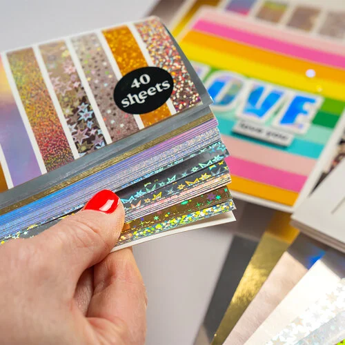 Scrapbook.com - Holographic Mirror Paper - Metallic Paper Pad - 6x8 - 40 Sheets