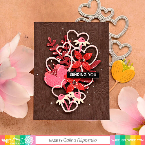 Waffle Flower Crafts - Craft Dies - Outlined Hearts 2 Waffle Flower Crafts - Craft Dies - Outlined Hearts