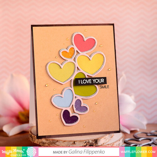 Waffle Flower Crafts - Craft Dies - Outlined Hearts 4 Waffle Flower Crafts - Craft Dies - Outlined Hearts