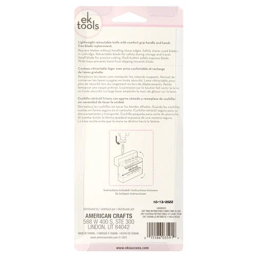 EK Success - EK Tools - Retractable Knife - Pink