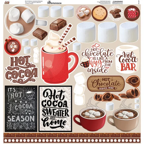 Reminisce - Hot Cocoa Collection - 12 x 12 Cardstock Stickers - Elements 1 Reminisce - Hot Cocoa Collection - 12 x 12 Cardstock Stickers - Elements
