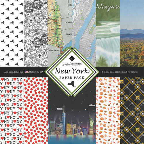 Scrapbook Customs - 6 x 6 Paper Pack - New York 1 Scrapbook Customs - 6 x 6 Paper Pack - New York